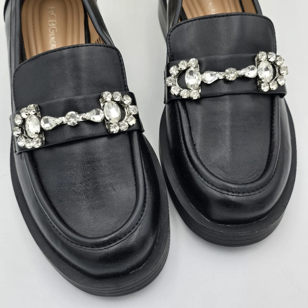Like-New BCBGeneration Carli Crystal Bit Loafers, Black, 6.5M - Picture 6 of 16
